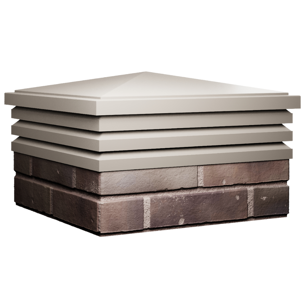 Колпак Zking Бона ХайТек Бежевый на столб 2х2 кирпича (513х513мм) в Череповце фото