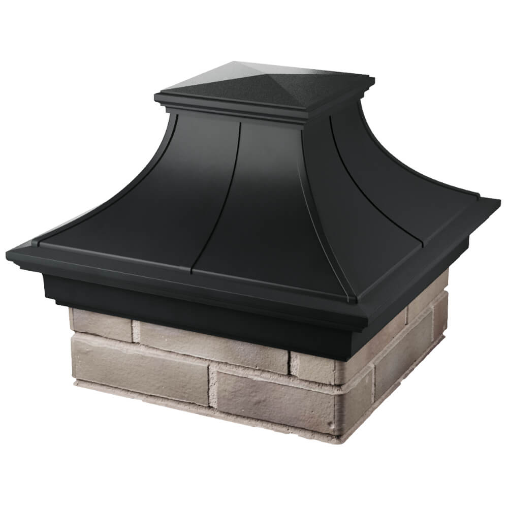 Колпак Zking Монблан Премиум Черный на столб 1.5х1.5 кирпича (385х385мм) в Череповце фото