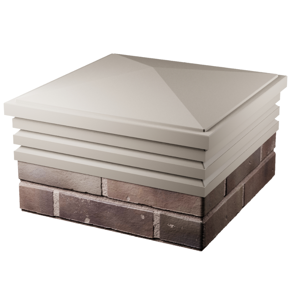 Колпак Zking Бона ХайТек Бежевый на столб 2х2 кирпича (513х513мм) в Череповце фото