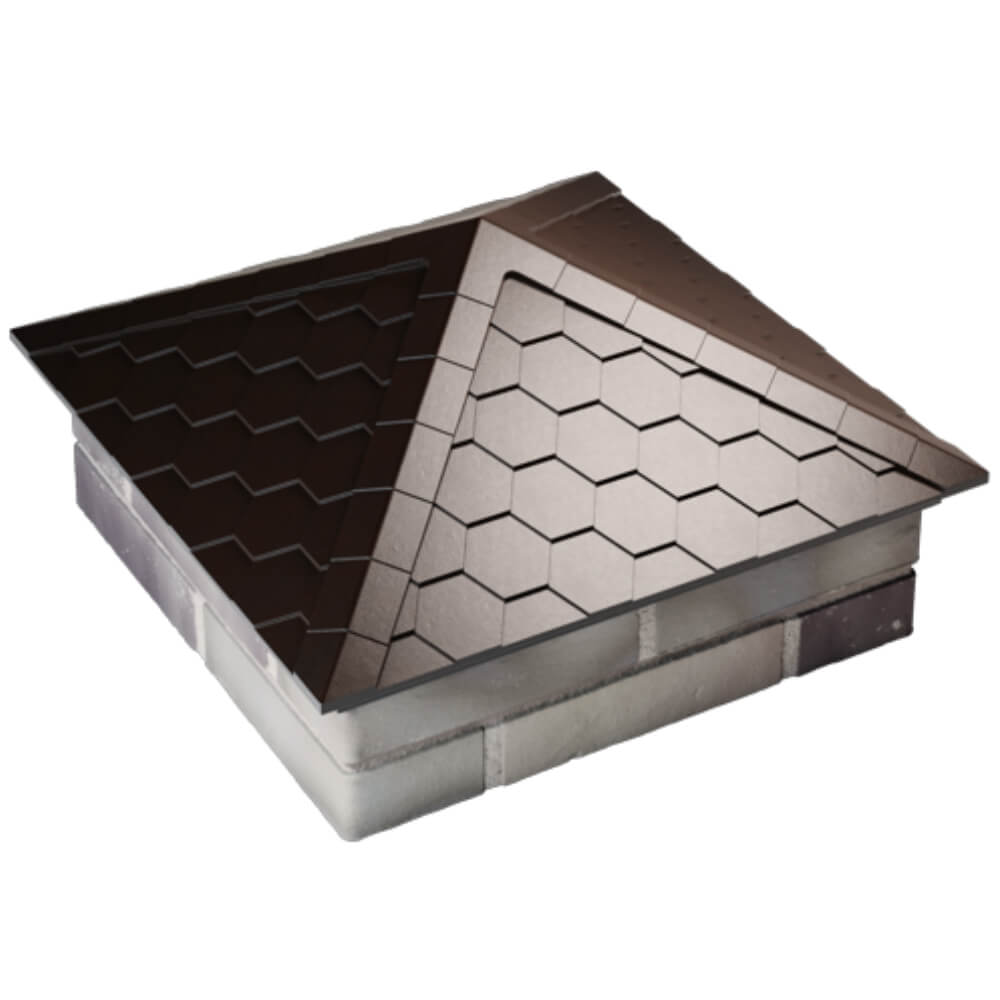 Колпак Zking Эверест Коричневый на столб 2х2 кирпича (535х535мм) Череповец фото