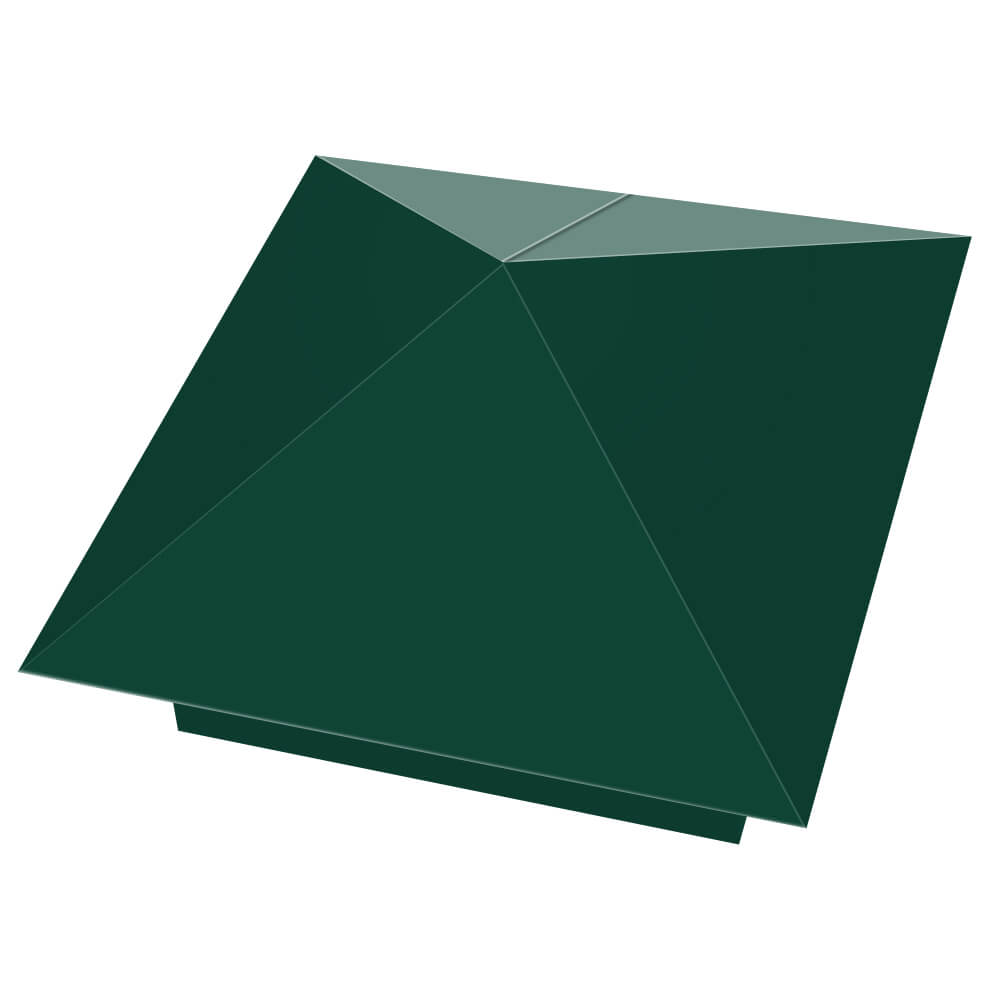 Колпак металлический 390х390мм RAL6005 Зеленый Мох заборный Череповец фото