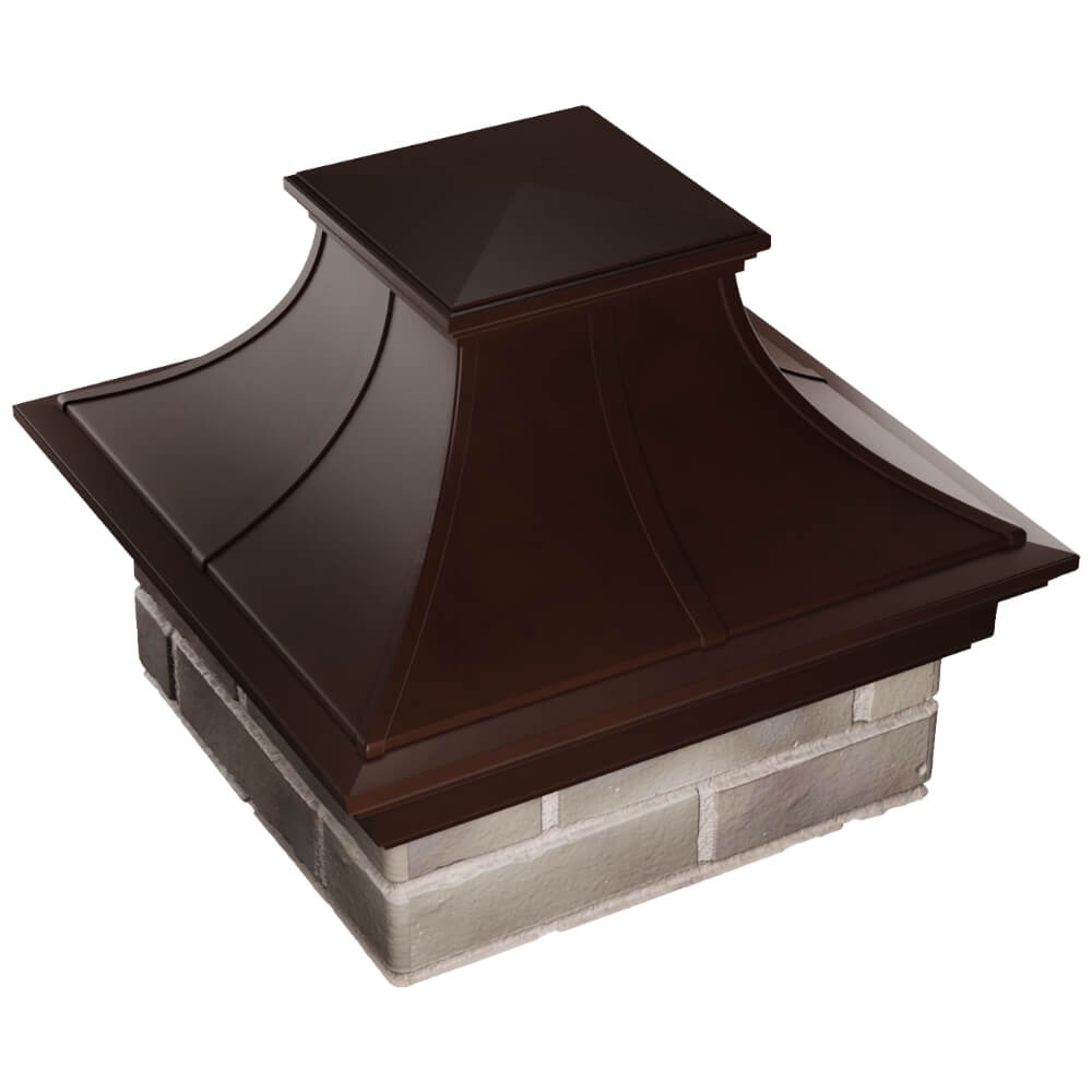 Колпак Zking Монблан Премиум Коричневый на столб 1.5х1.5 кирпича (385х385мм) в Череповце фото