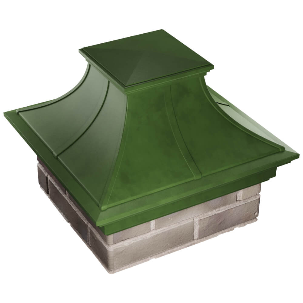 Колпак Zking Монблан Премиум Зеленый на столб 1.5х1.5 кирпича (385х385мм) в Череповце фото