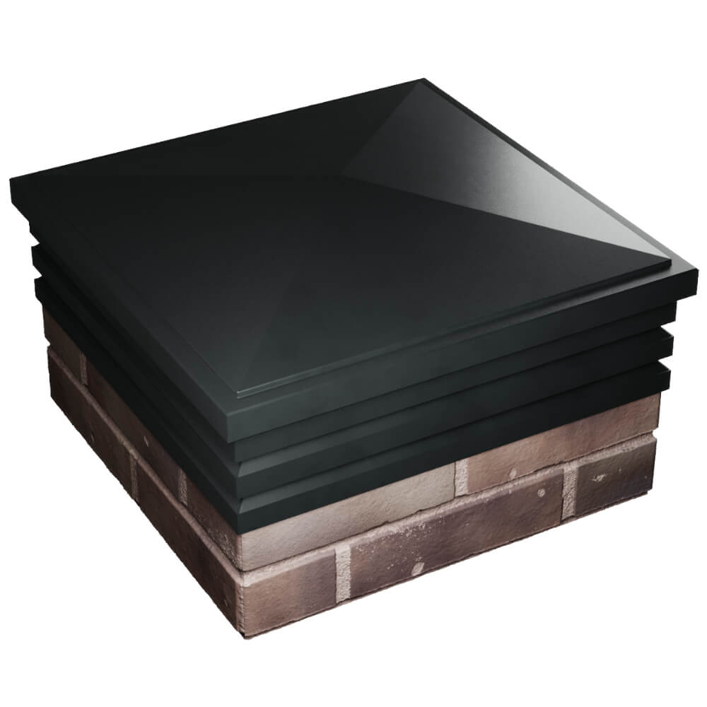 Колпак Zking Бона ХайТек Черный на столб 2х2 кирпича (513х513мм) в Череповце фото