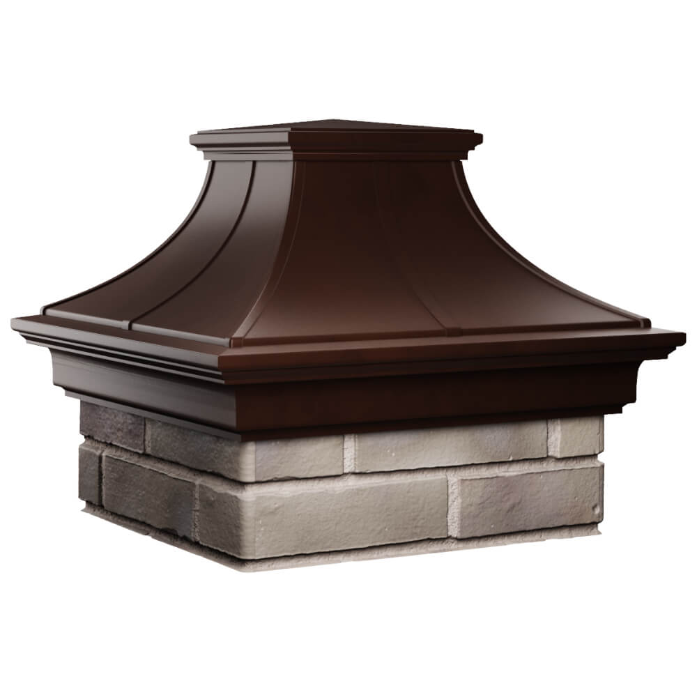 Колпак Zking Монблан Премиум Коричневый на столб 1.5х1.5 кирпича (385х385мм) в Череповце фото