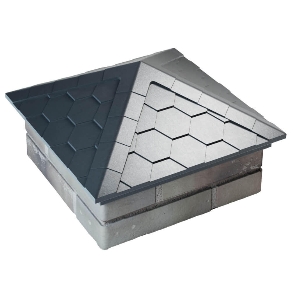 Колпак Zking Эверест Серый на столб 1.5х1.5 кирпича (390х390мм) в Череповце фото