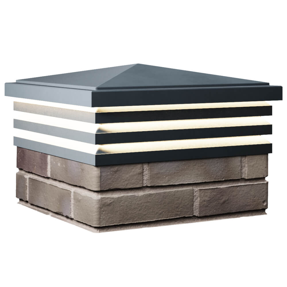 Колпак Zking Бона ХайТек Серый на столб 1.5х1.5 кирпича (385х385мм) с подсветкой в Череповце фото