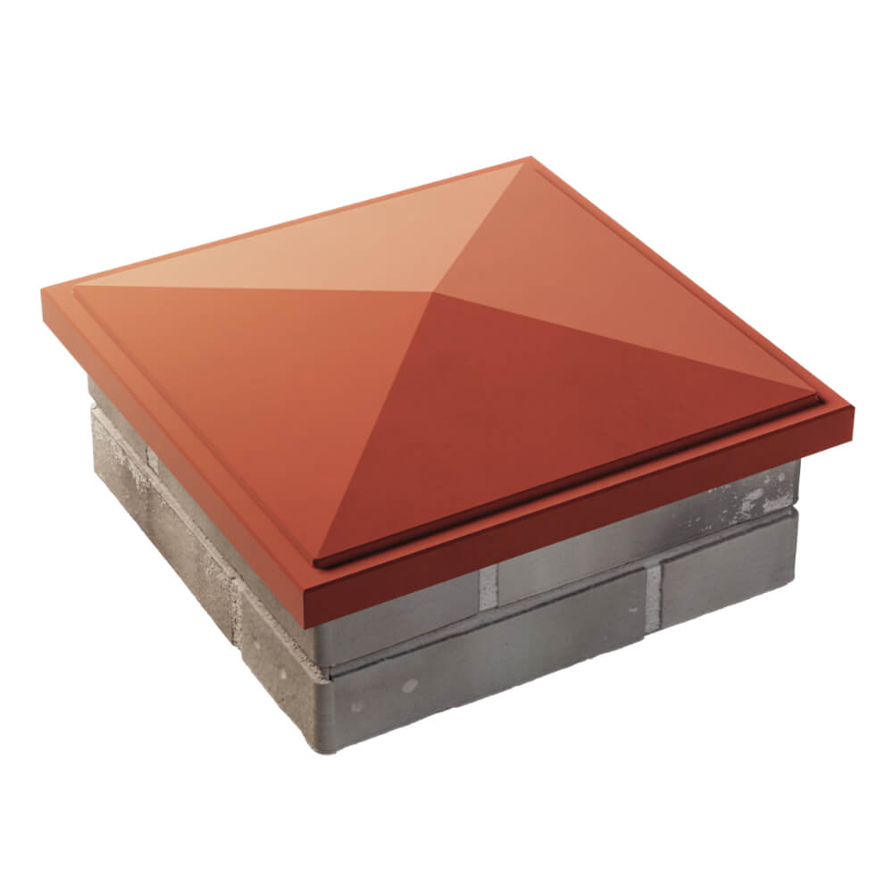 Колпак Zking БонаМоно Красный на столб 1.5х1.5 кирпича (385х385, 400х400мм) в Череповце фото