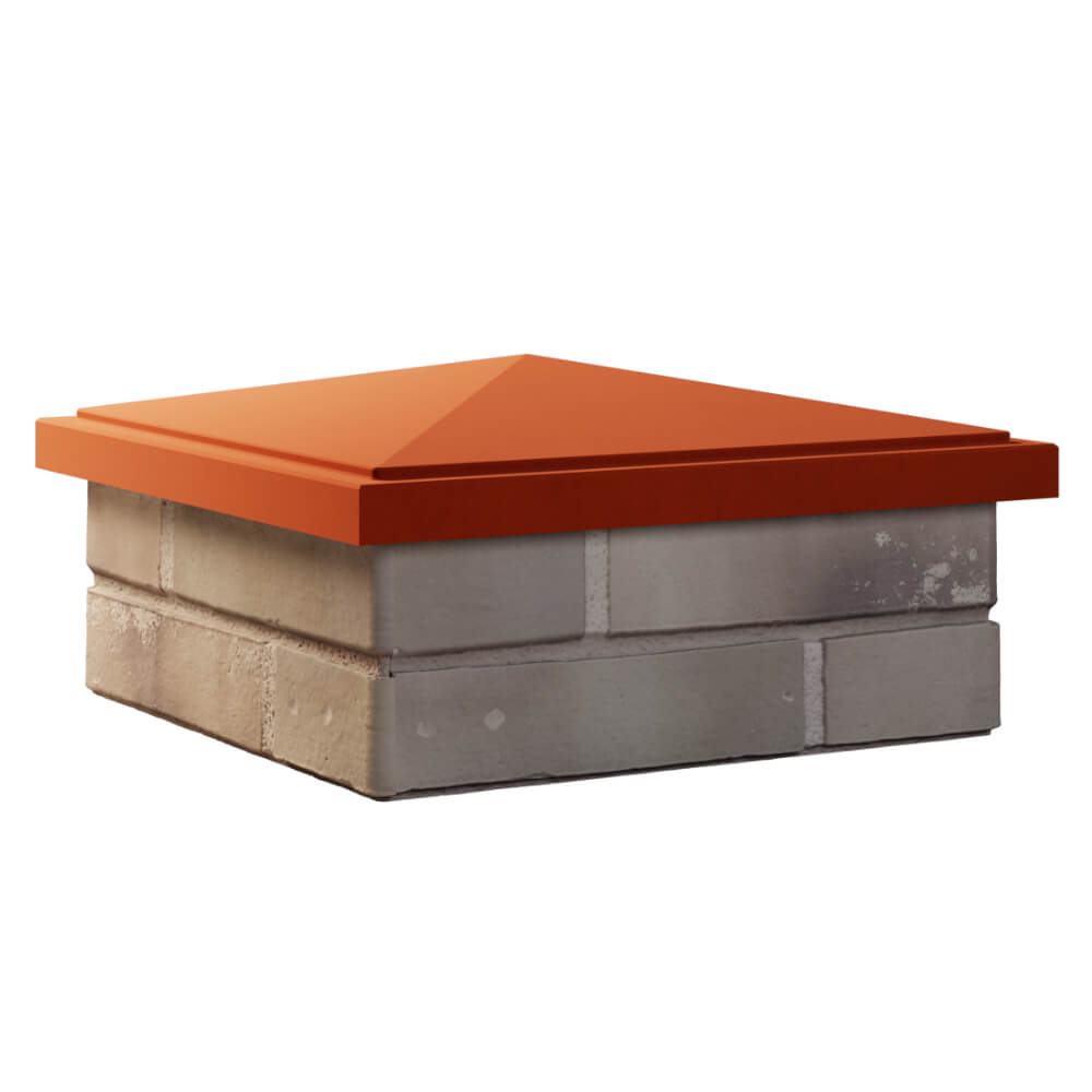 Колпак Zking БонаМоно Красный на столб 1.5х1.5 кирпича (385х385, 400х400мм) в Череповце фото