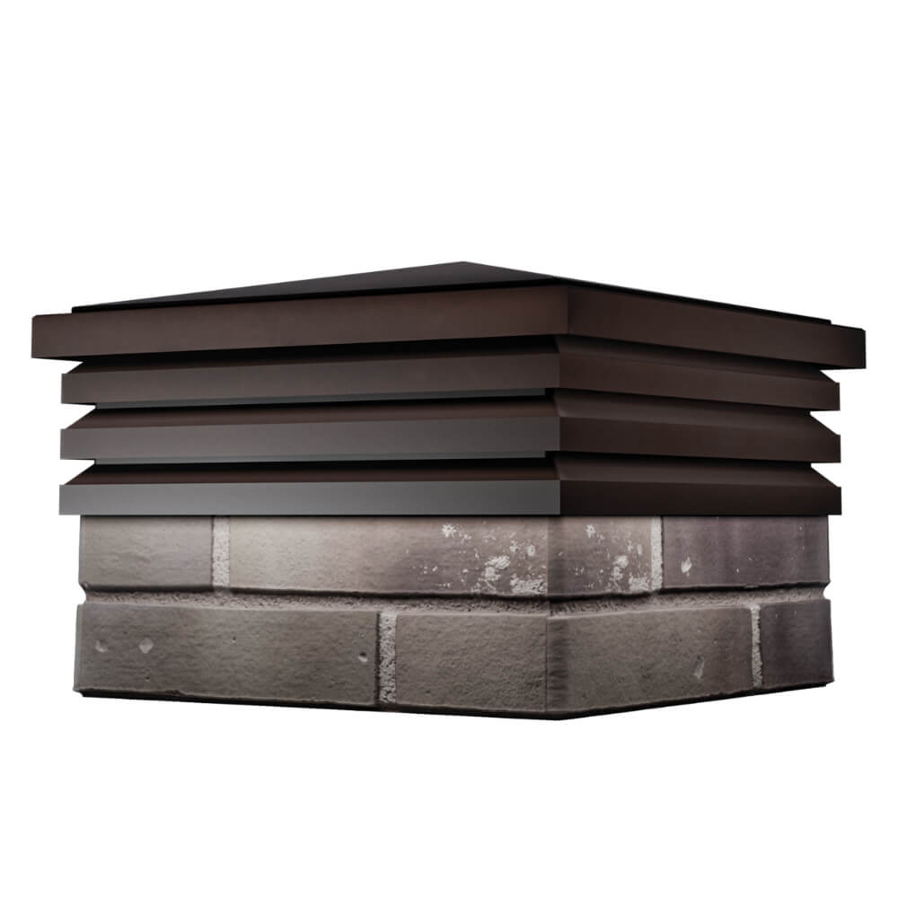 Колпак Zking Бона ХайТек Коричневый на столб 1.5х1.5 кирпича (385х385мм) в Череповце фото