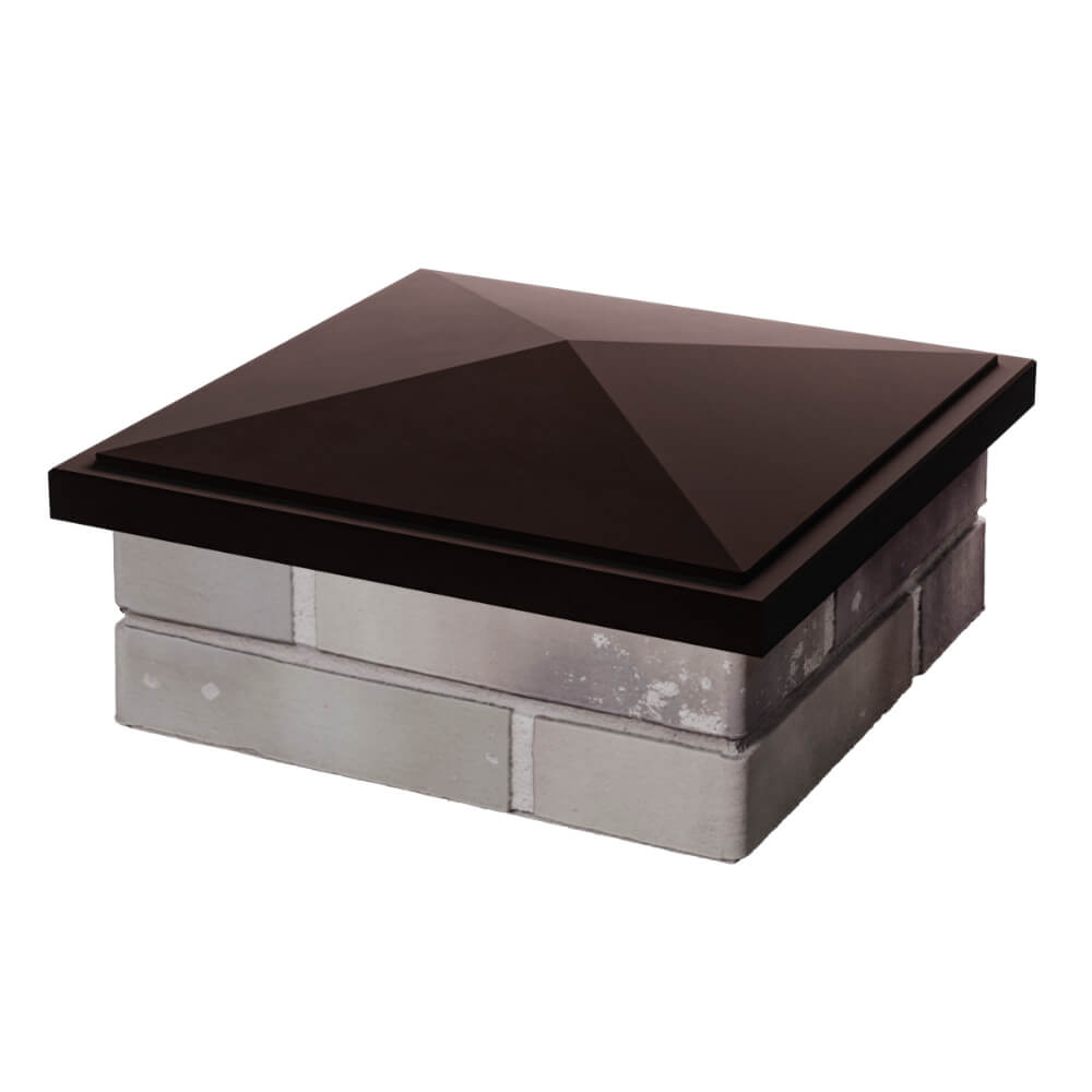 Колпак Zking БонаМоно Коричневый на столб 1.5х1.5 кирпича (385х385, 400х400мм) в Череповце фото