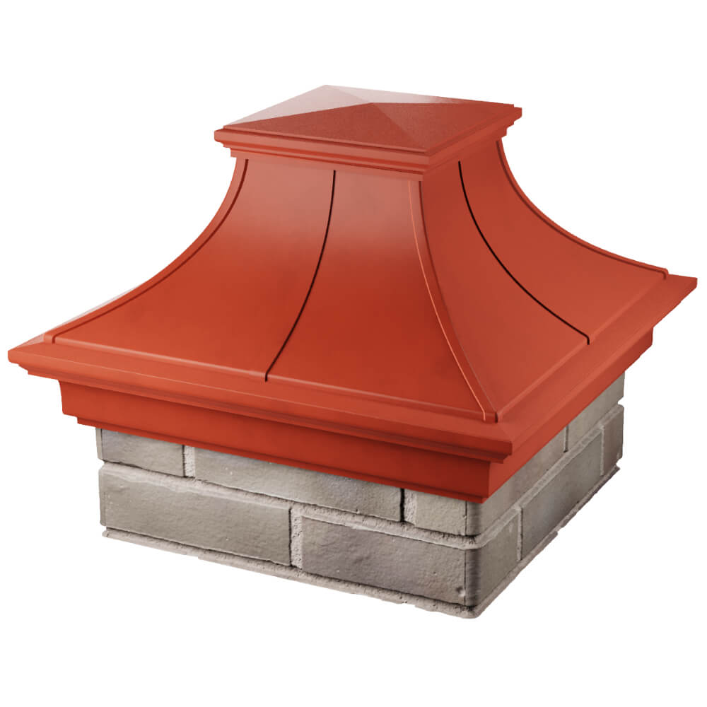 Колпак Zking Монблан Премиум Красный на столб 1.5х1.5 кирпича (385х385мм) в Череповце фото