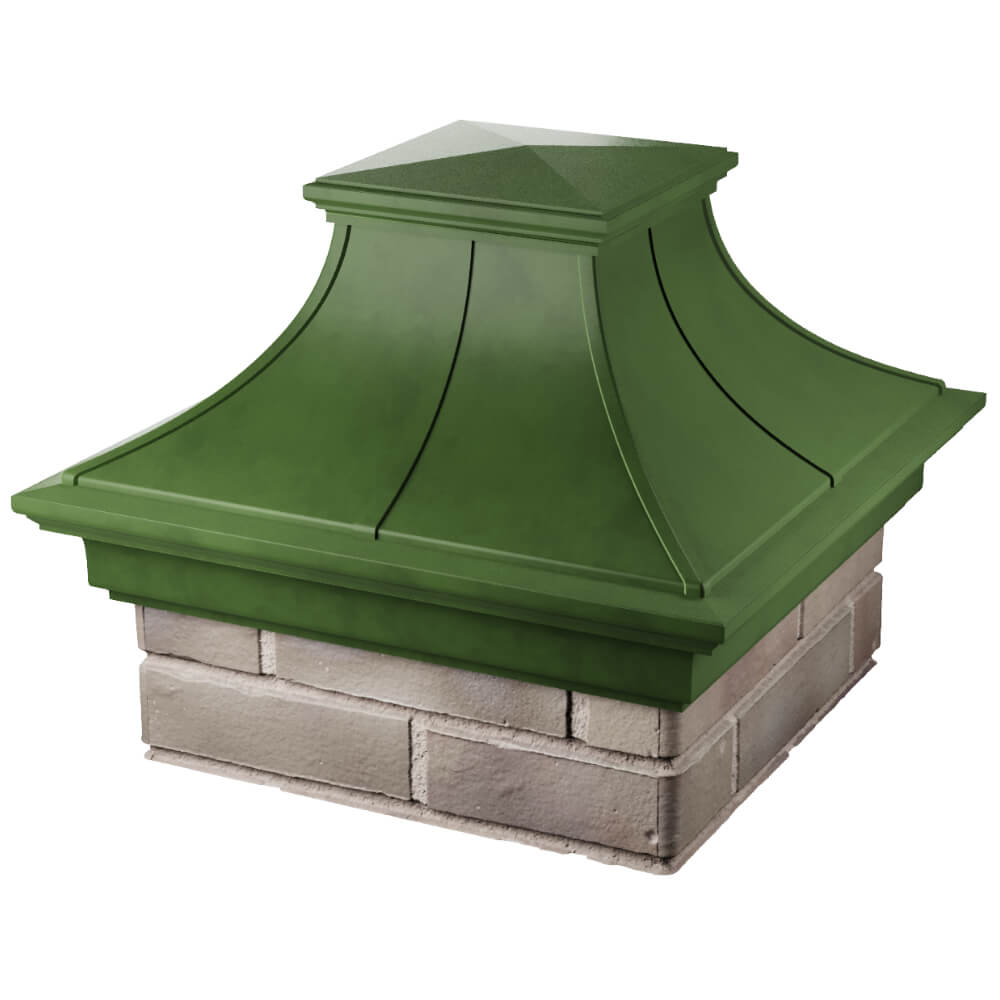 Колпак Zking Монблан Премиум Зеленый на столб 1.5х1.5 кирпича (385х385мм) в Череповце фото