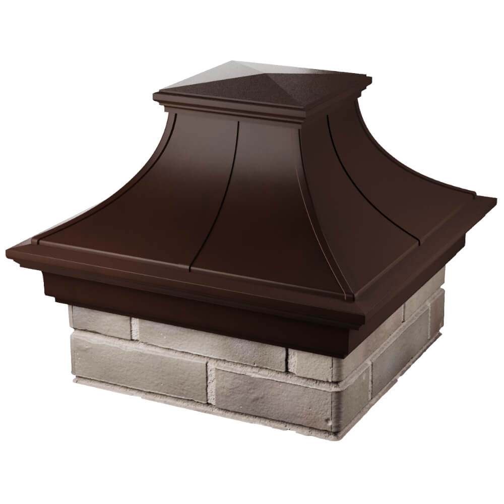 Колпак Zking Монблан Премиум Коричневый на столб 1.5х1.5 кирпича (385х385мм) в Череповце фото