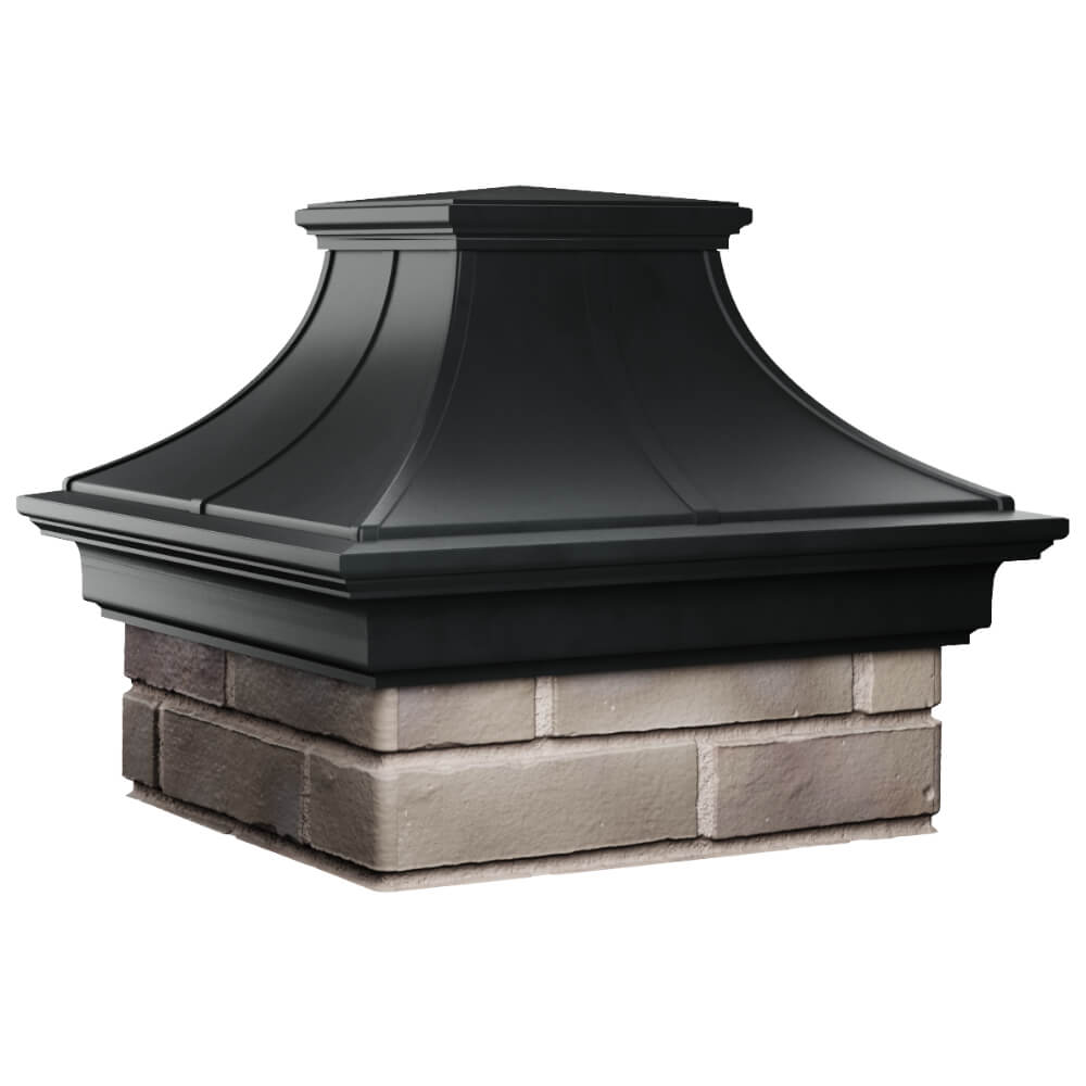 Колпак Zking Монблан Премиум Черный на столб 1.5х1.5 кирпича (385х385мм) в Череповце фото