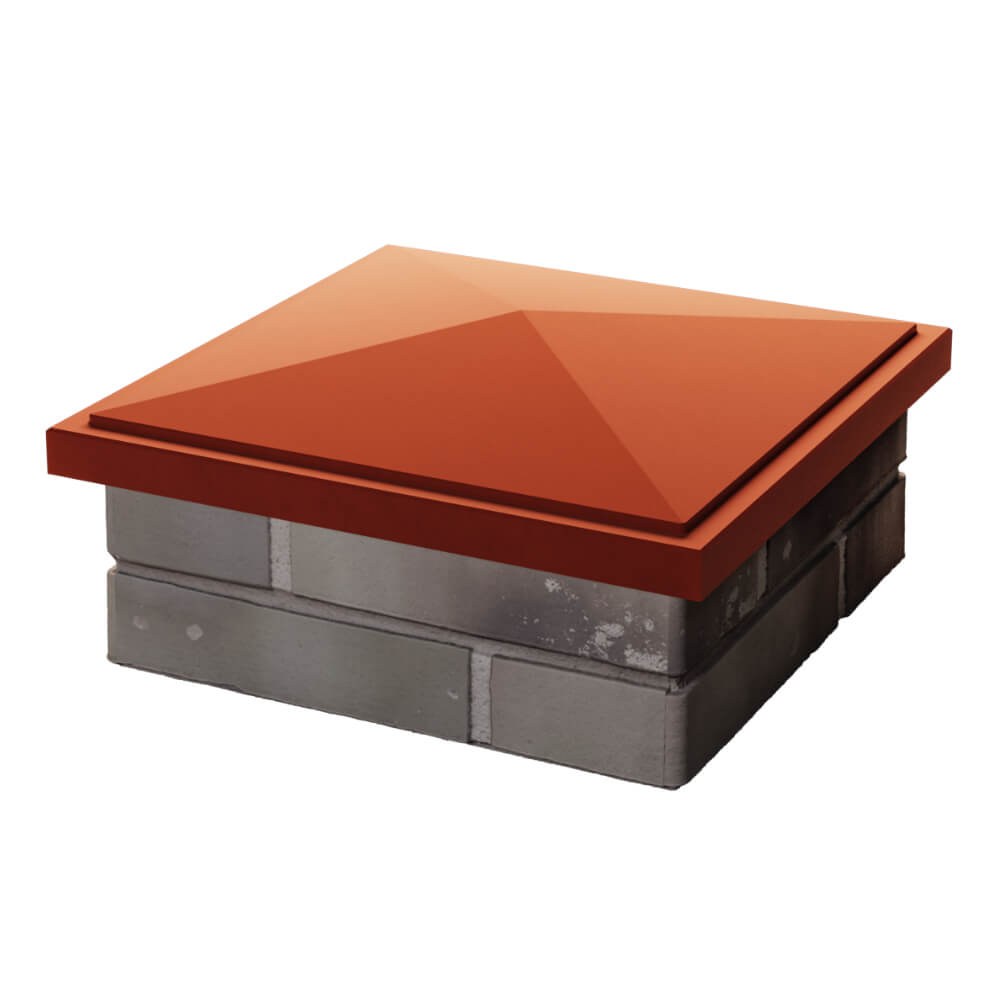 Колпак Zking БонаМоно Красный на столб 1.5х1.5 кирпича (385х385, 400х400мм) в Череповце фото