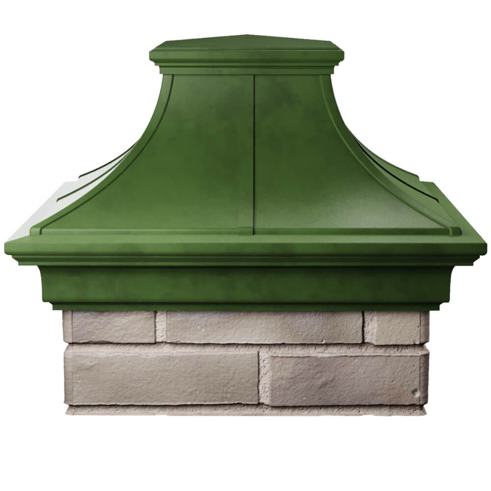 Колпак Zking Монблан Премиум Зеленый на столб 1.5х1.5 кирпича (385х385мм) Череповец фото