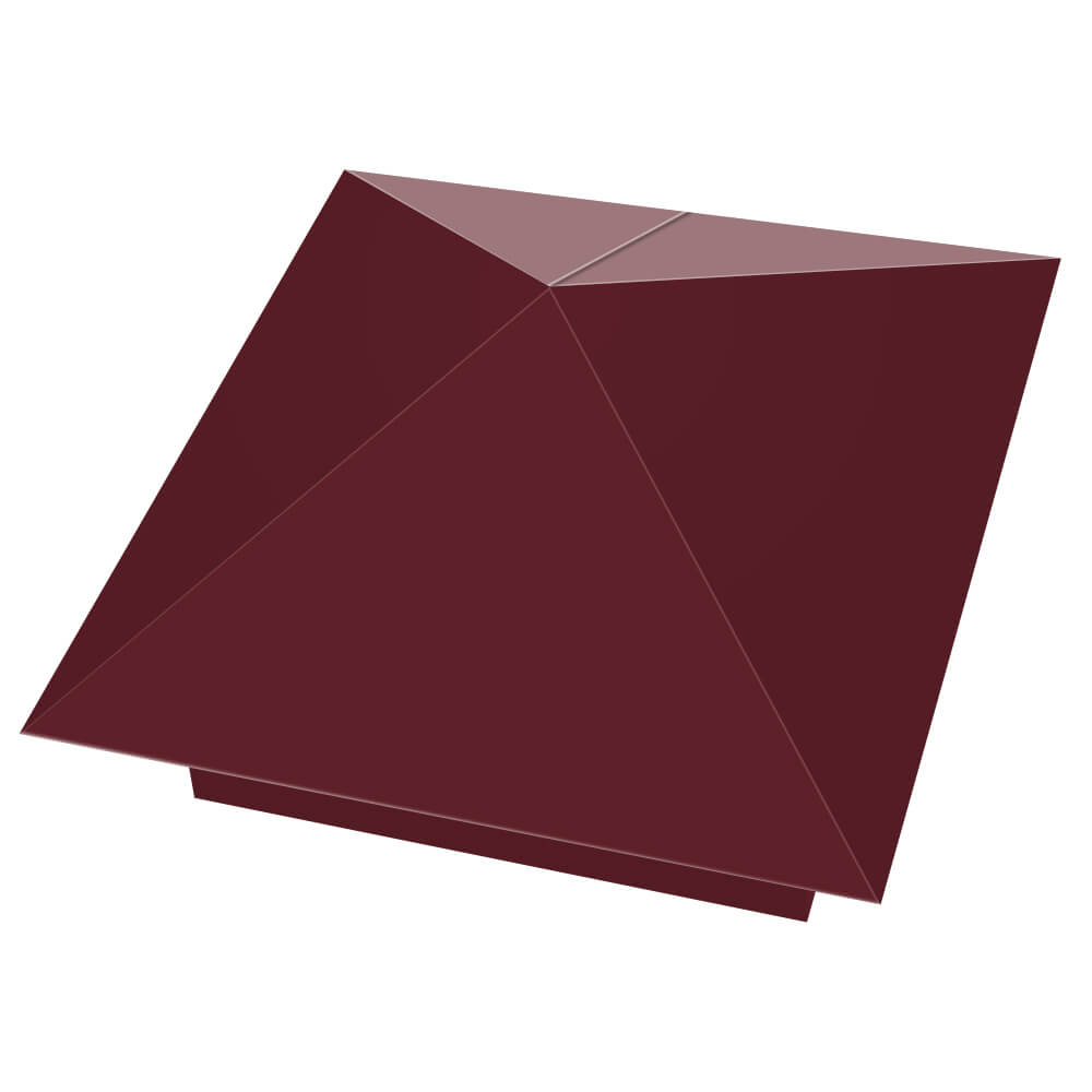 Колпак металлический 390х390мм RAL3005 Красное Вино заборный Череповец фото