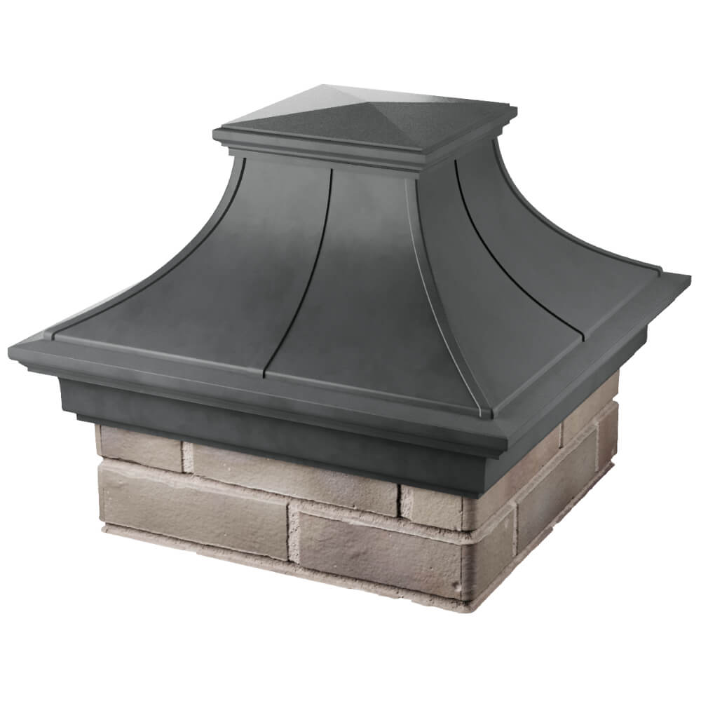 Колпак Zking Монблан Премиум Серый на столб 1.5х1.5 кирпича (385х385мм) в Череповце фото