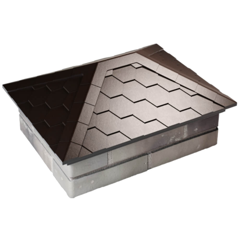 Колпак Zking Эверест Коричневый на столб 2х1.5 кирпича (520х390мм) Череповец фото