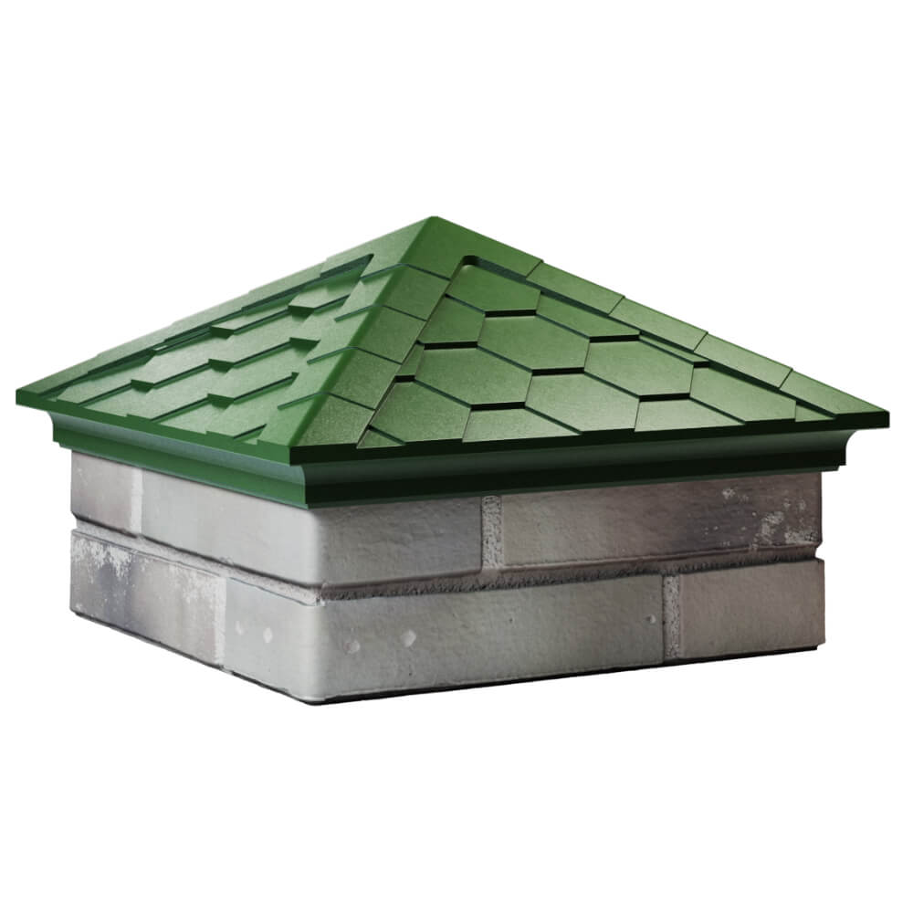 Колпак Zking Эверест Зеленый на столб 1.5х1.5 кирпича (390х390мм) в Череповце фото