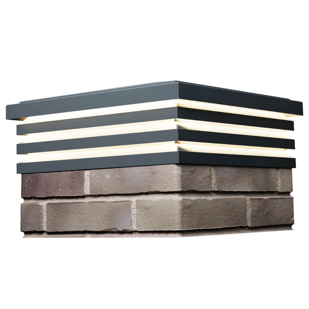 Колпак Zking Бона ХайТек Серый на столб 1.5х1.5 кирпича (385х385мм) с подсветкой в Череповце фото